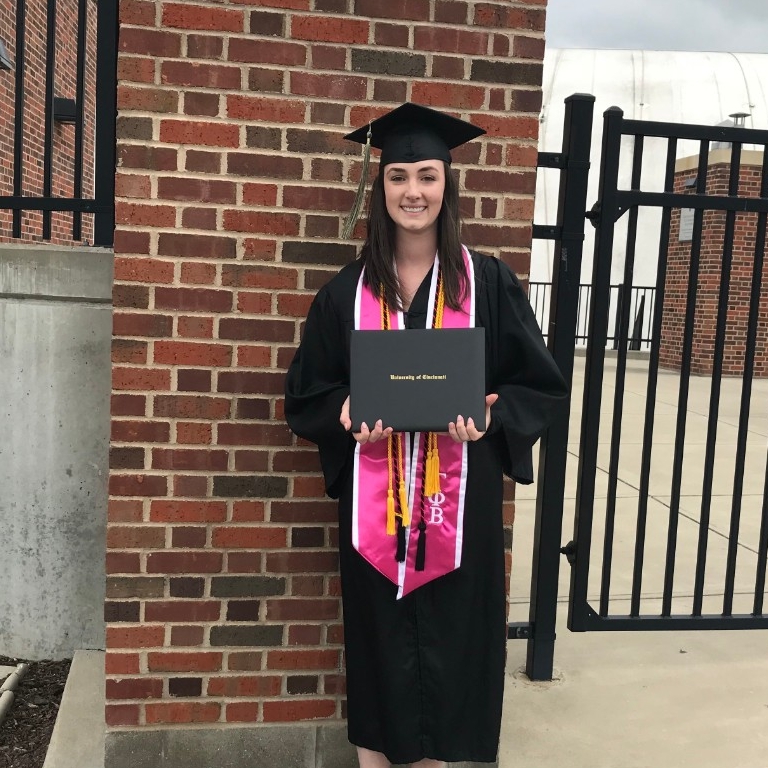 Carolyn Crampton at graduation in 2018