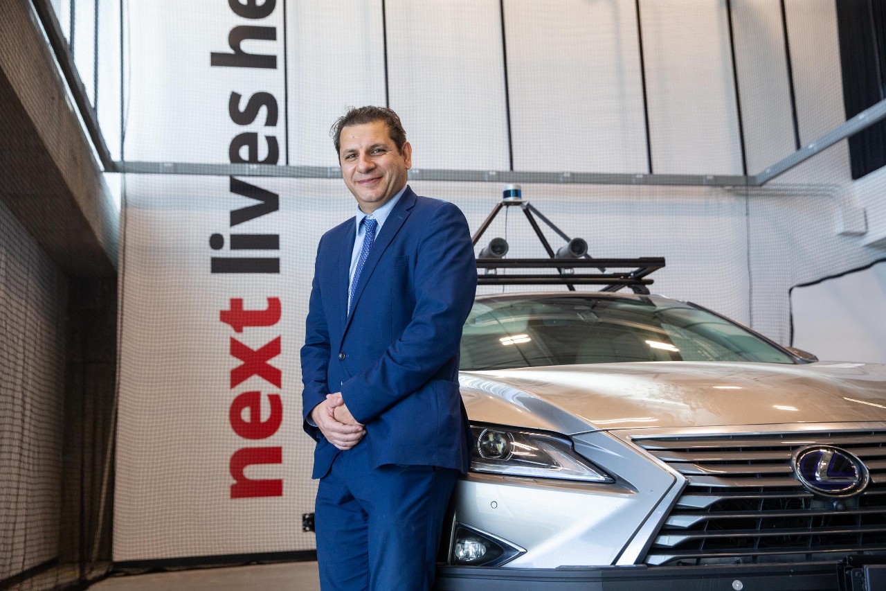 231116aHonda082.CR2
UC College of Engineering and Applied Science Professor Munir Nazzal is working with Honda Motor Co. and the state Department of Transportation to demonstrate that sensors and cameras on commercial vehicles can identify potholes, missing signage, low shoulders and other hazards for transportation officials to improve public safety.