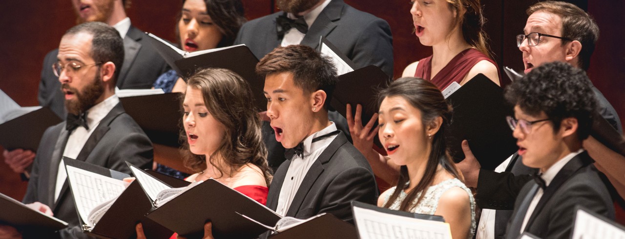 CCM choir performs on stage