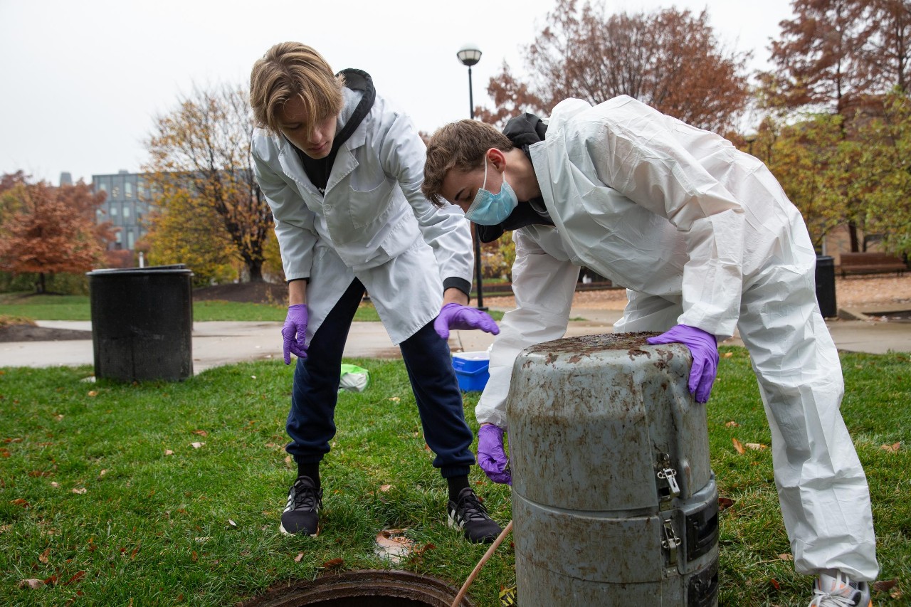 231121aCOVID023.CR2
UC engineering professor David Wendell and his students are conducting COVID surveillance through tests of wastewater. It's a tool that epidemiologists are using to monitor the spread of communicable disease.