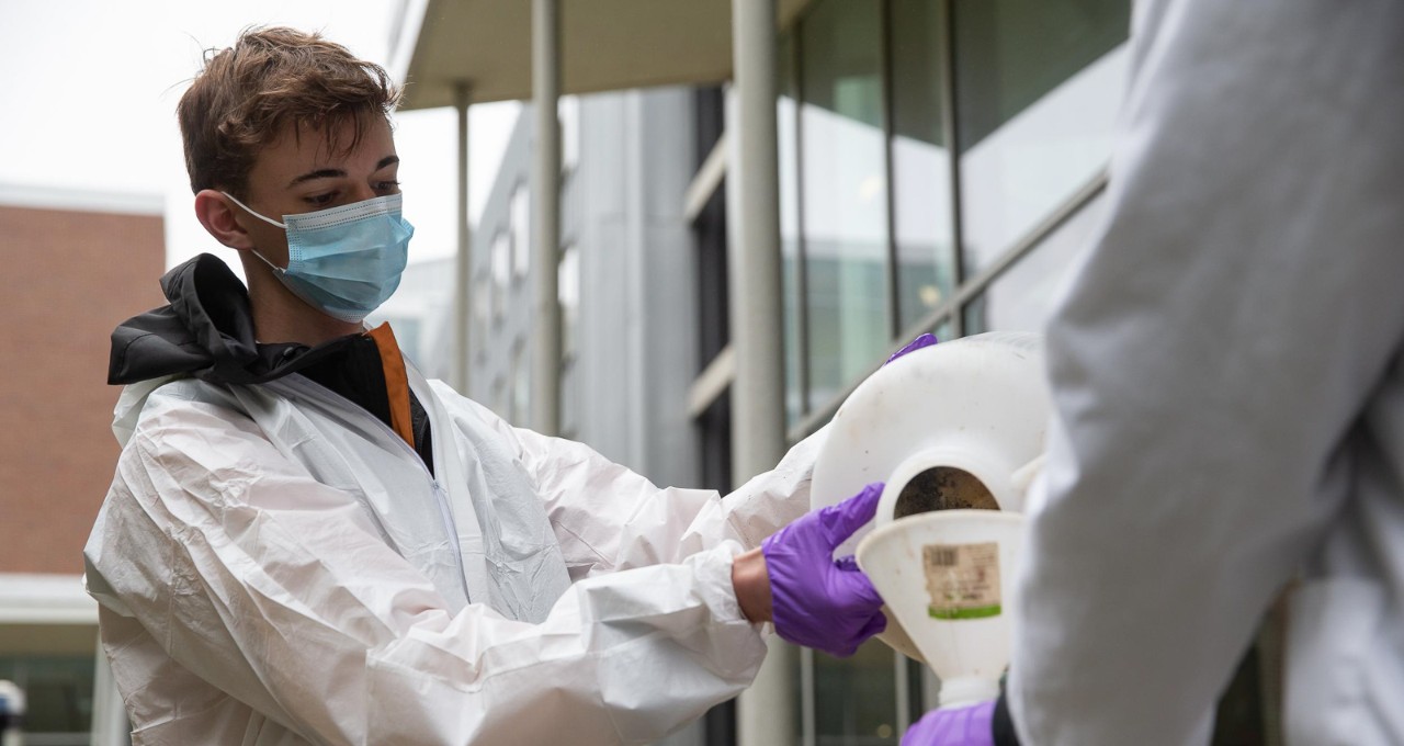 231121aCOVID035.CR2UC engineering professor David Wendell and his students are conducting COVID surveillance through tests of wastewater. It's a tool that epidemiologists are using to monitor the spread of communicable disease.