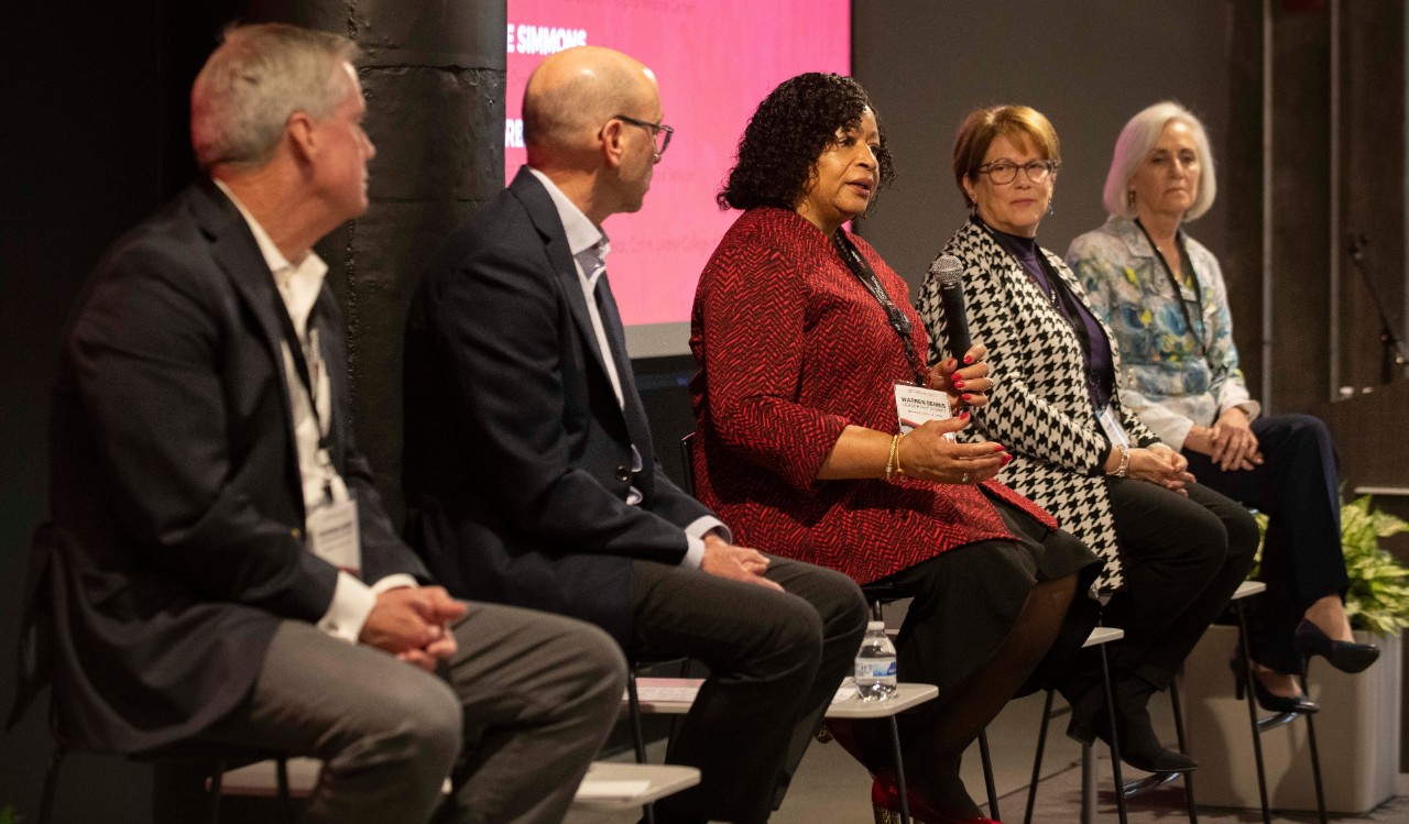 Former Ohio National Financial Services Barbara Turner speaks to attendees.