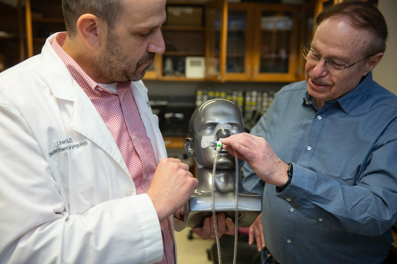 240403aVortexPAP039.CR2
Liran Oren, PhD, in the Department of Otolaryngology, Head & Neck Surgery at the UC College of Medicine is working with engineers at UC to develop a VortexPAP machine that takes advantage of vortex airflow technology. A preliminary clinical study with current CPAP users demonstrated that the VortexPAP can deliver the pressure levels that are used in the subjects’ CPAP therapy.