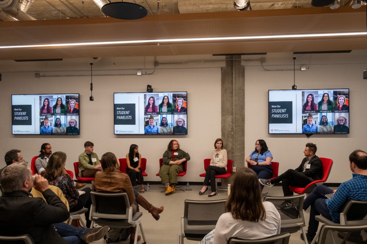 Next Innovation Scholars serve as panelists at the Gen-Z event. Photo/