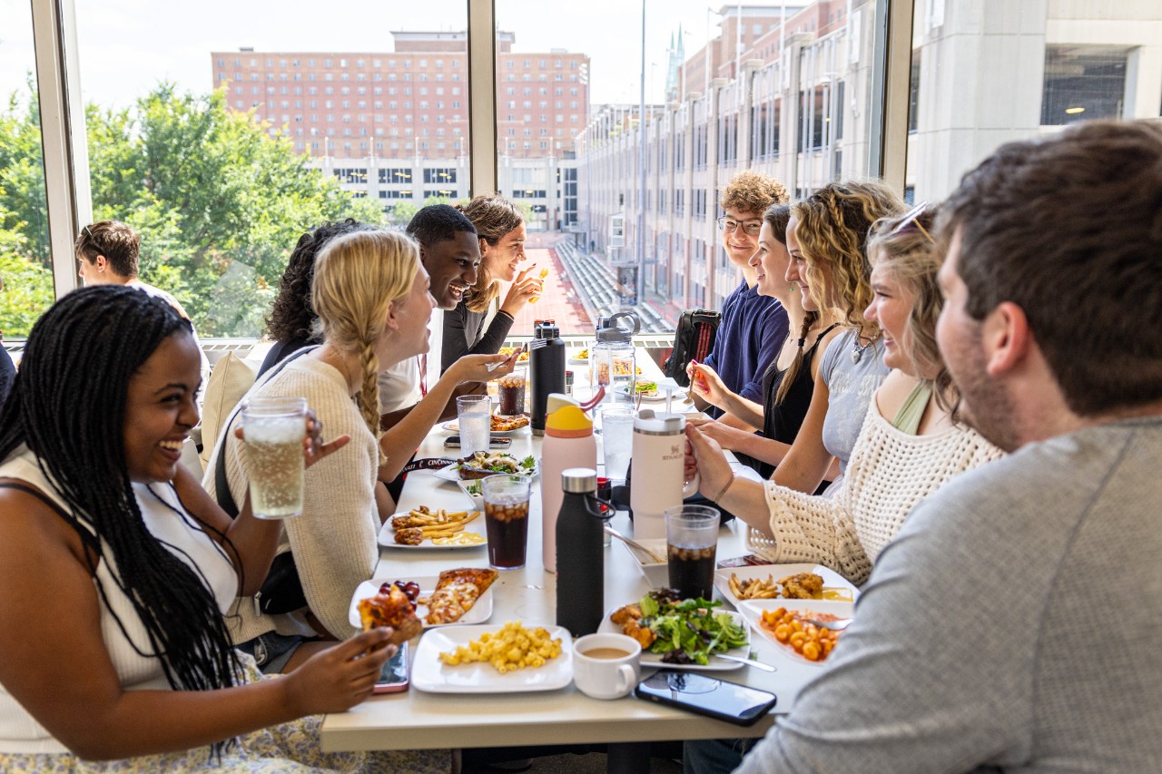 Students eat at MarketPointe.