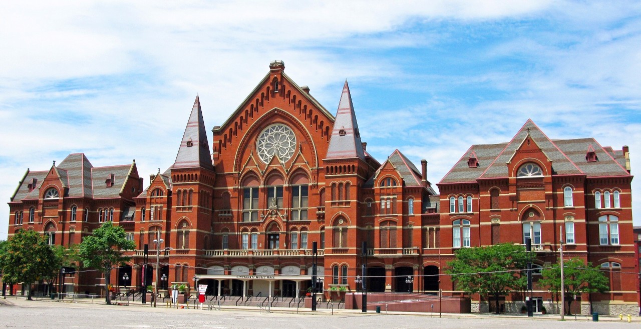 The outside of Music Hall 