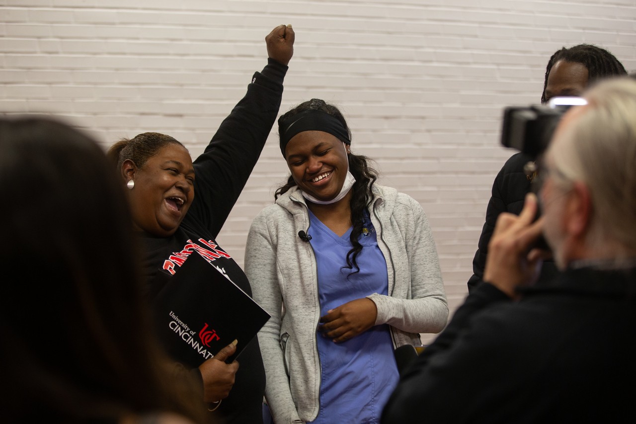 UC surprised Hughes STEM High School student Benya Coleman on Decision Day.