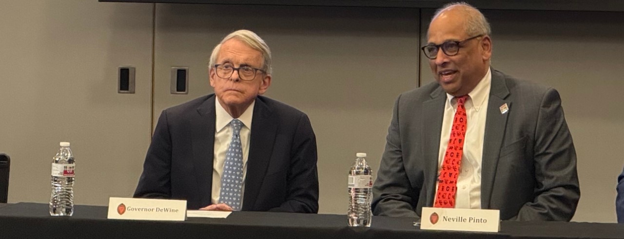 Gov. DeWine and UC President Neville Pinto