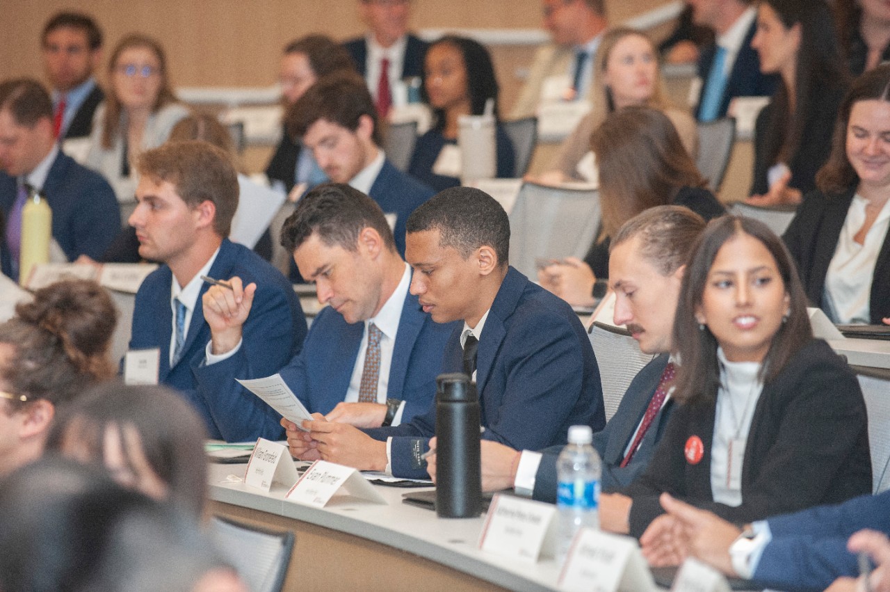 Haider Ala Hamoudi, new Dean University of Cincinnati College of Law, shown here during the Pledge of Professionalism & Pinning Ceremony at the College of Law building Monday August 14, 2023. Photos by Joseph Fuqua II