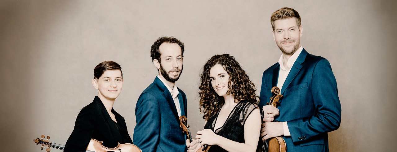 From left to right: CCM faculty members Alexandra Kazovsky, Gershon Gerchikov, Amit Even-Tov and Jan Grüning, who perform together as the Ariel Quartet.