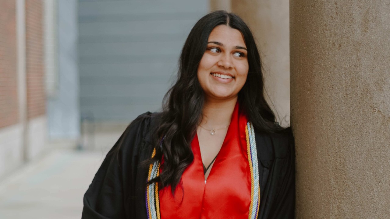 Ishika Patel in her graduation gown