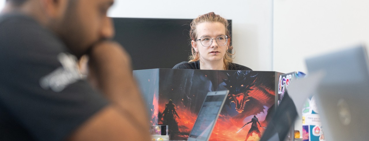 Students playing Dungeons & Dragons.