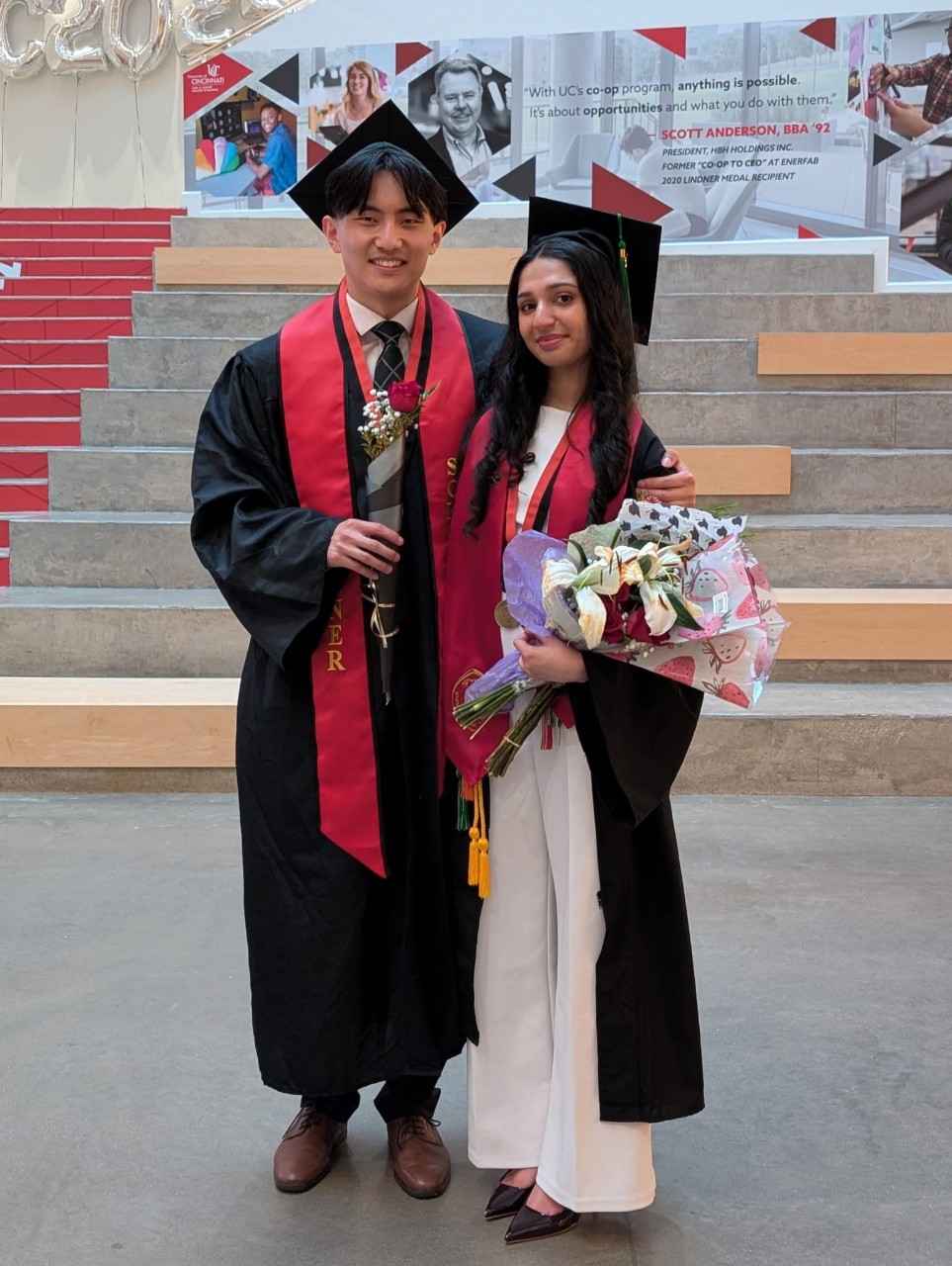 Perry Li and friend at graduation