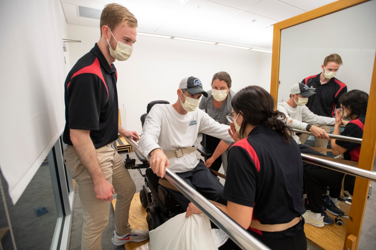 Photographed University Cincinnati students, faculty during Pro-Bono Clinic for marketing promos for CAHS Wednesday April 5, 2023 at College of Allied Health Sciences. Photo by Joseph Fuqua II