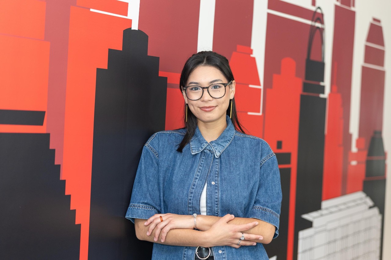 Recent UC grad Abigail Miklowski helped designed murals in three UC residence halls during her co-op with UC Housing.