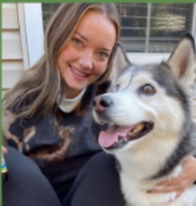 Deneal with her dog, Tilly