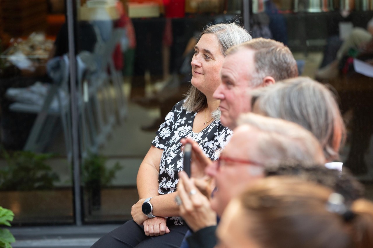 Ribbon cutting ceremony for the grand re-opening of Siddall Residence Hall