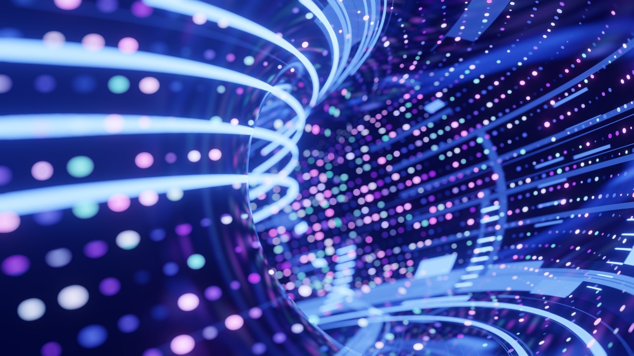 Artistic rendition of a digital data stream.