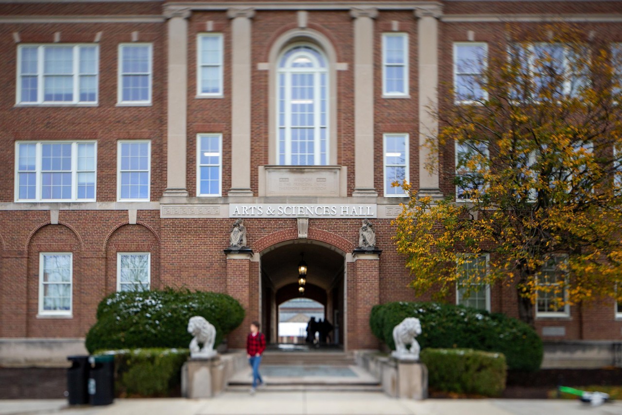 Campus scenes on a winter day, testing a tilt-shift lens