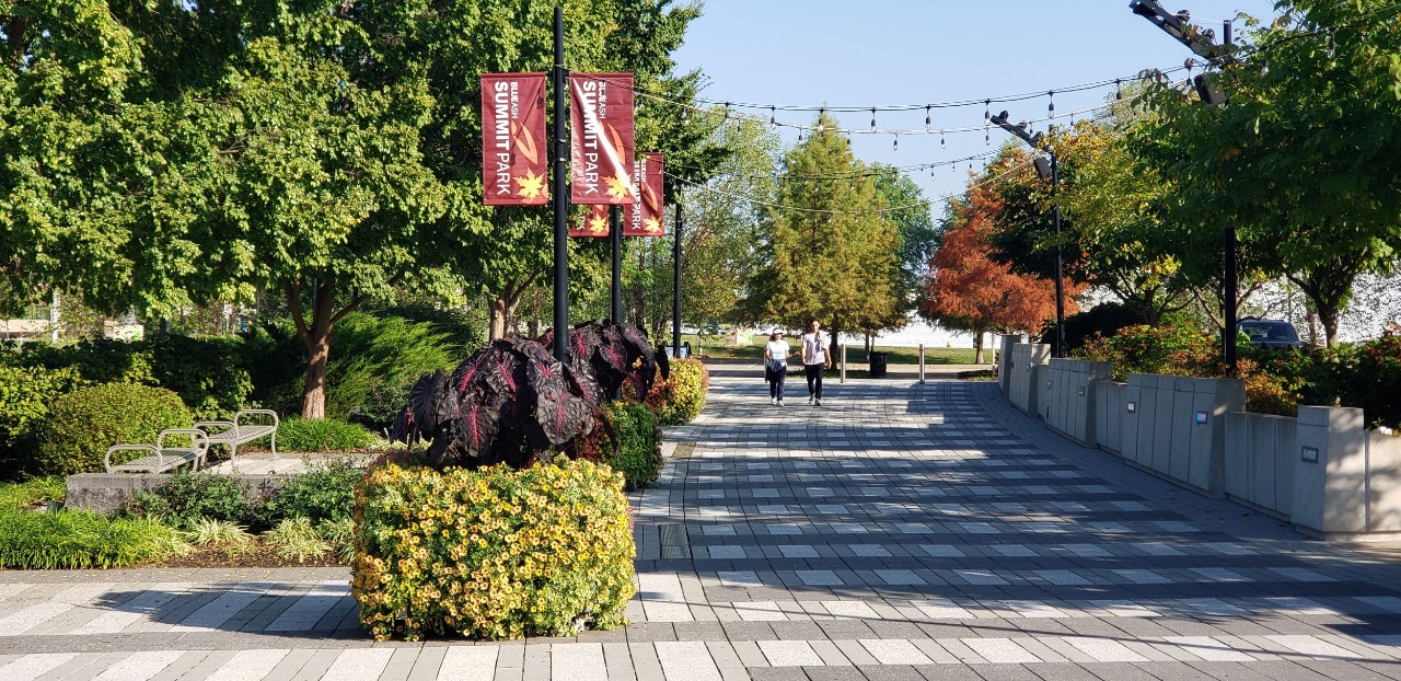 Image of Summit Park with people walking
