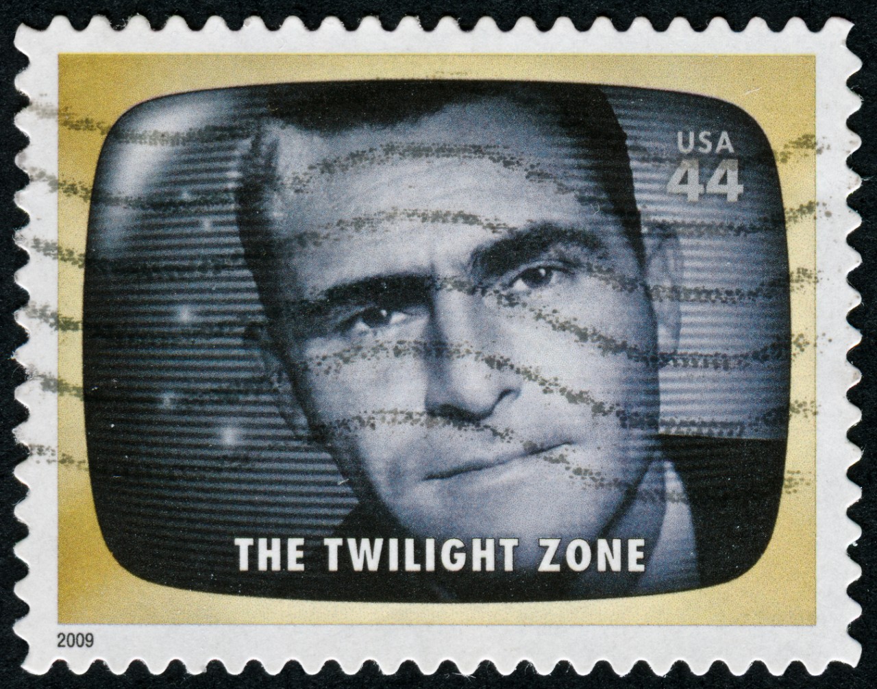 "Richmond, Virginia, USA - June 17th, 2012:  Cancelled Stamp From The United Featuring The Television Show, ""The Twilight Zone""."