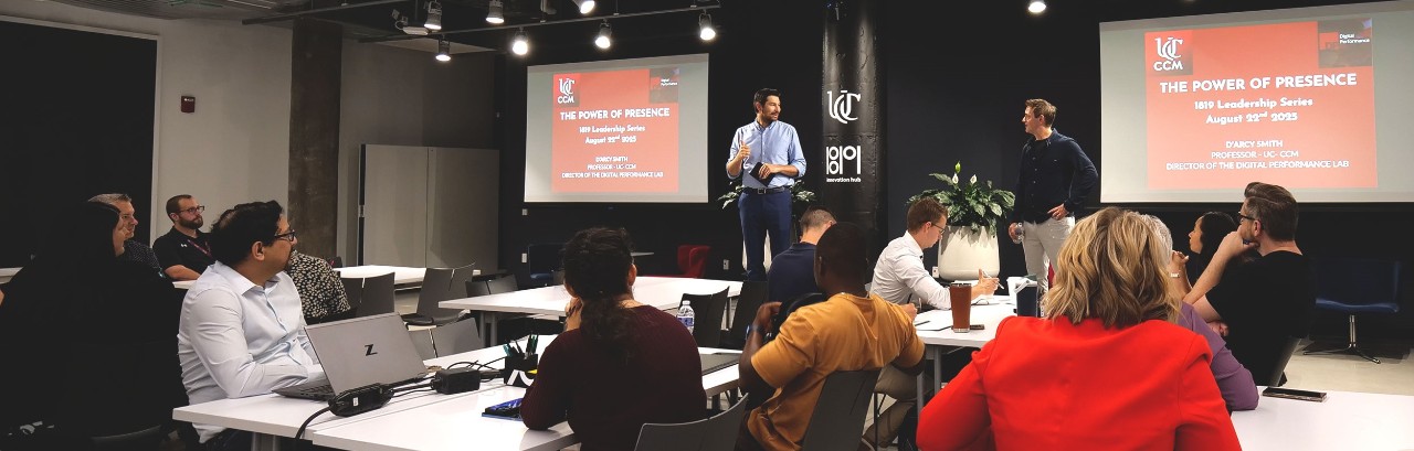 Learning Lab director Nicholas Partridge and Smith mid-session. Photo/Gregory Glevicky