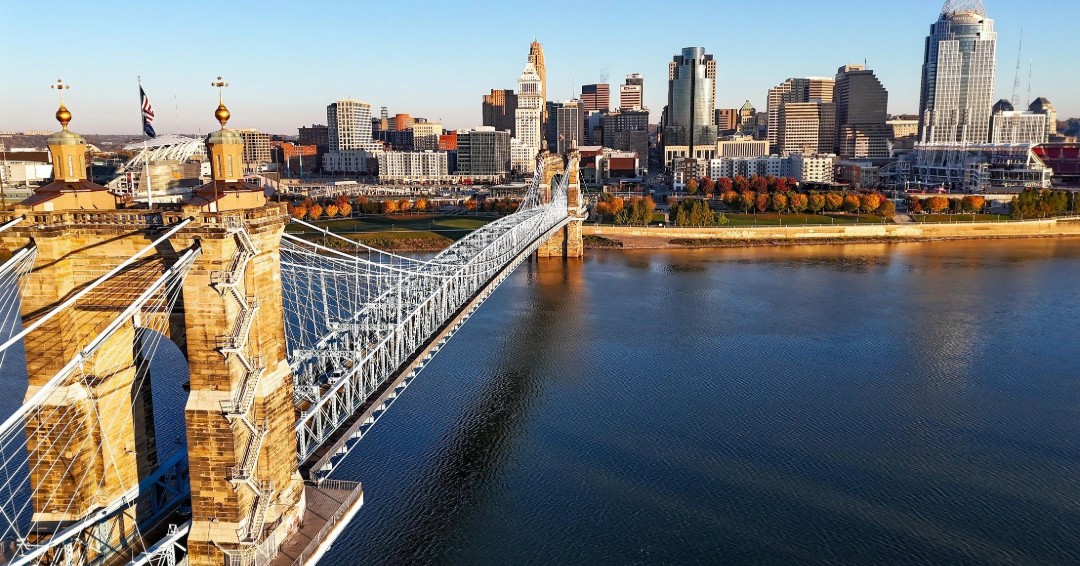 View of the Cincinnati skyline.