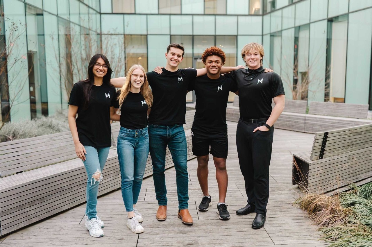 Group photo: Nida Aslam, Noelle Scheper, Jaden Walton, Jesse Boham and Wes Disbro.