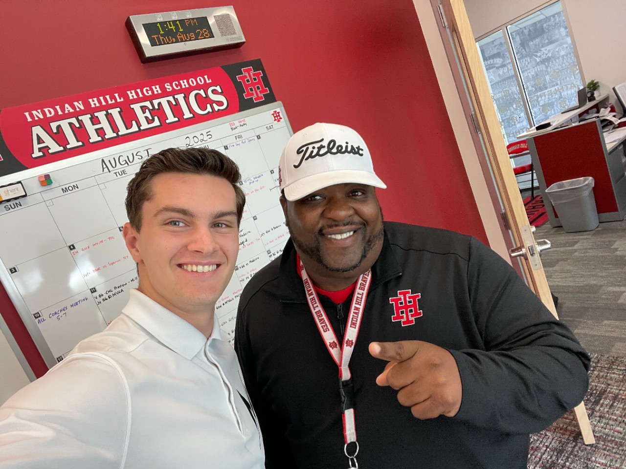 Jaden Walton with Julius King, Assistant Athletic Director, Indian Hill.