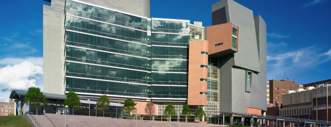 CARE/Crawley building exterior on UC's medical campus. 