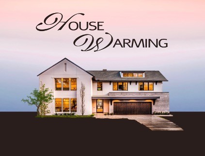 Student-designed promotional graphic for "House Warming."