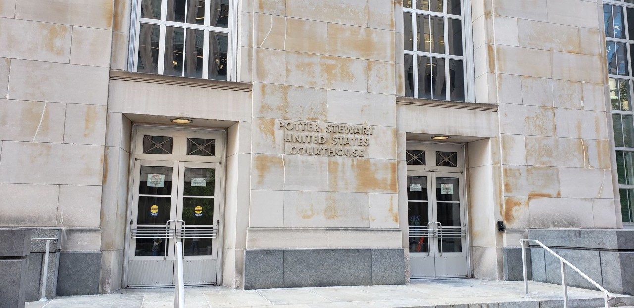 entrance to Porter Stewart courthouse in Cincinnati