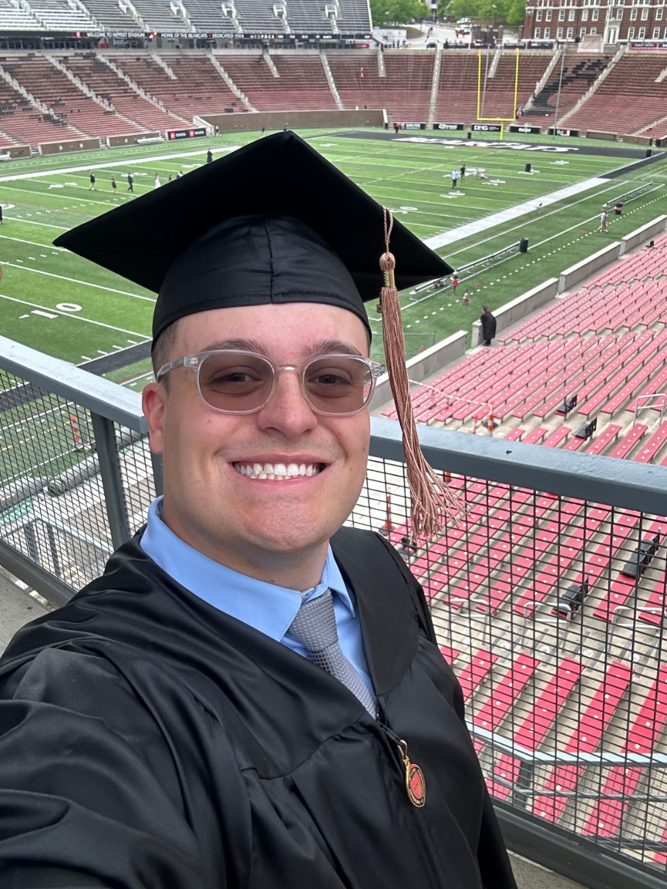 Lucas Lodato wearing cap and gown.