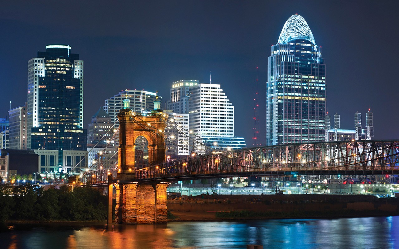 Cincinnati skyline at night. Photo/Rudolf Balasko